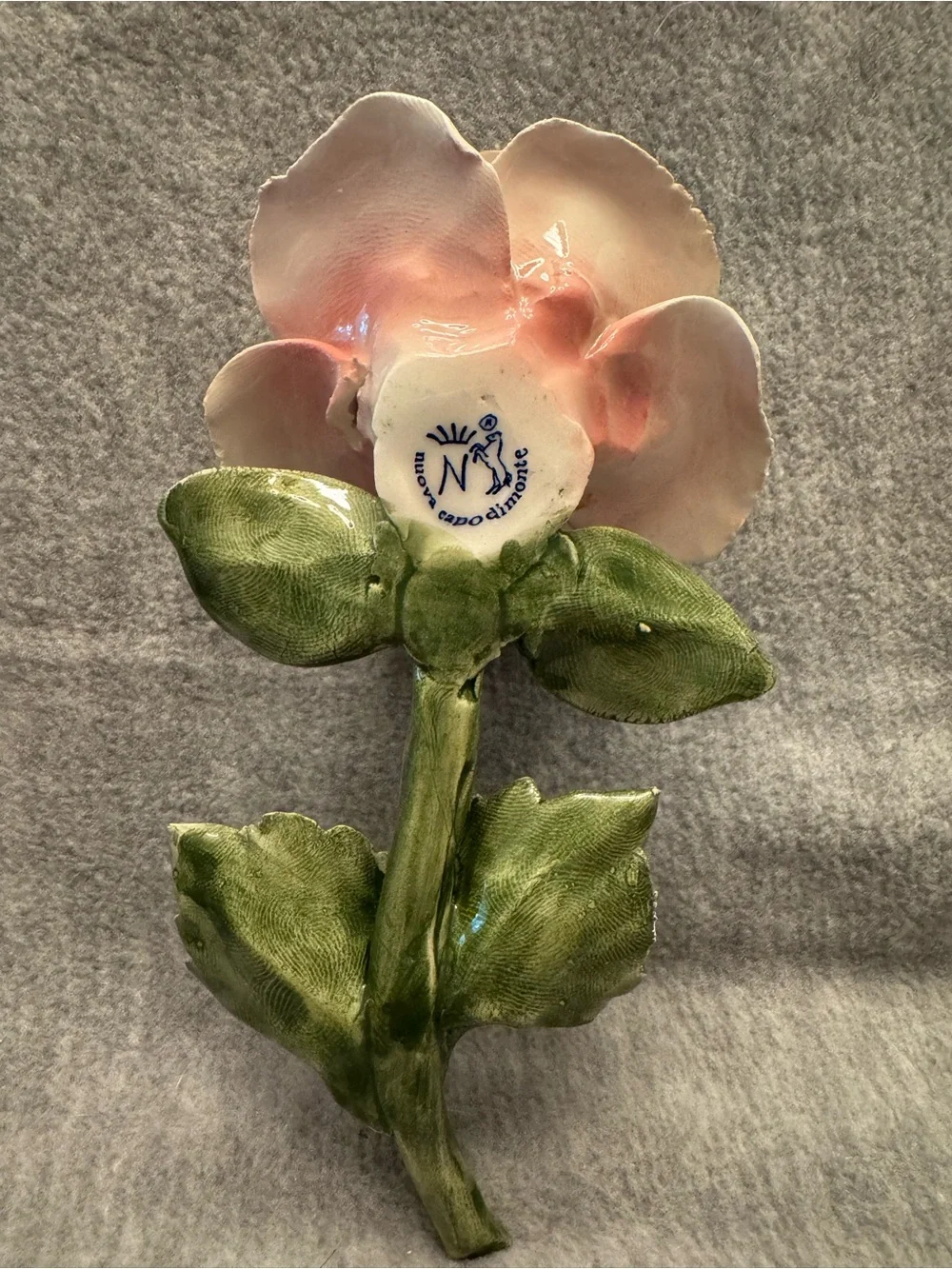 Italian, Nuova Capodimonte Pink Porcelain Rose Accent piece